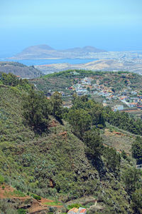 High angle view of landscape against sky
