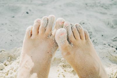 Close-up of waters edge on beach