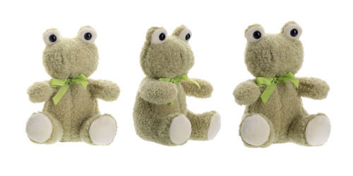 Close-up of stuffed toy over white background