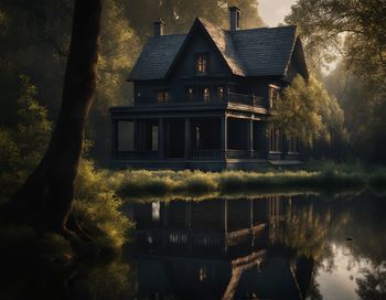 House by lake