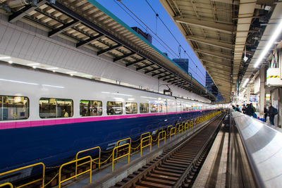 Train at railroad station platform