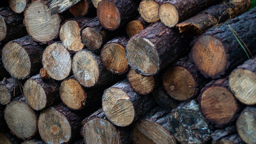 Full frame shot of logs