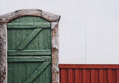 Close-up of wooden farm door