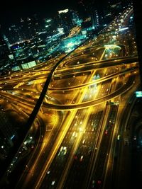 Traffic on city street at night