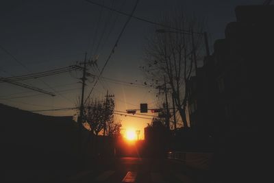 Silhouette of buildings against sky during sunset