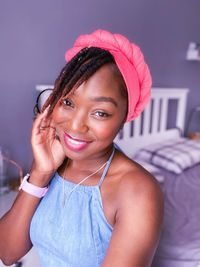 Portrait of young woman looking away