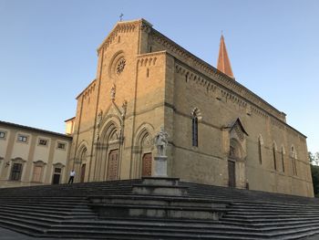 Low angle view of building against clear sky