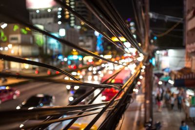 Illuminated city at night