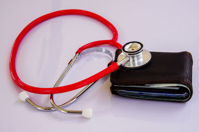 Close-up of eyeglasses on table