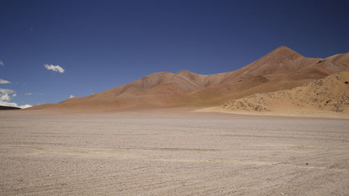 Scenic view of desert against clear sky