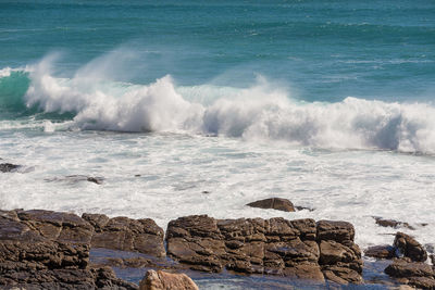 View of massive waves at scarborough beach, camel rock road, cape town area, south africa