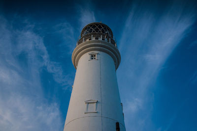 Low angle view of lighthouse against sky