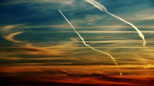 Low angle view of sky at sunset