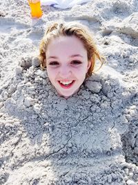 Portrait of smiling boy on beach