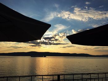 Scenic view of sea at sunset