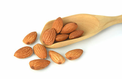 Close-up of cookies against white background