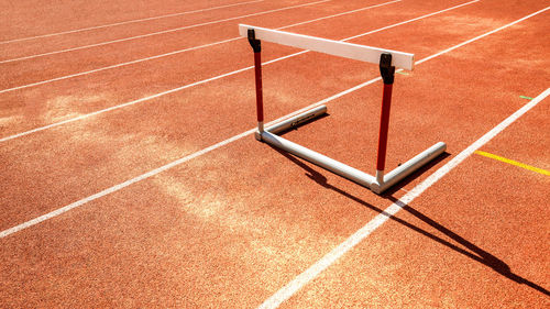 High angle view of running track