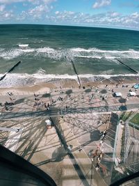 High angle view of beach against sky