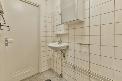 Close-up of sink in bathroom