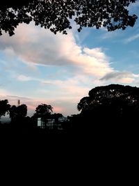 Silhouette trees against sky