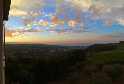 Scenic view of landscape against cloudy sky