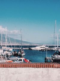 Boats in harbor