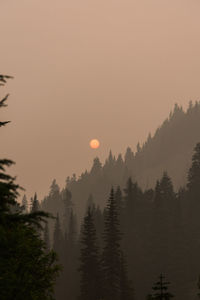 Scenic view of mountains against sky during sunset