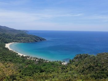 High angle view of sea against sky