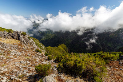 Scenic view of mountains against sky