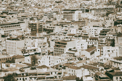 High angle view of buildings in city