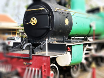 Close-up of old train