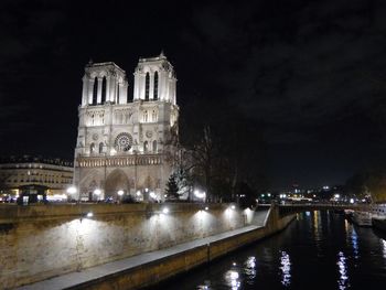 View of illuminated city at night