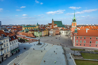 High angle view of city