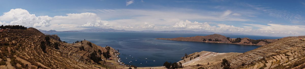 Panoramic view of mountains against sky