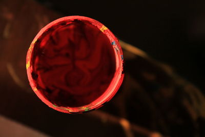 Close up of red wine