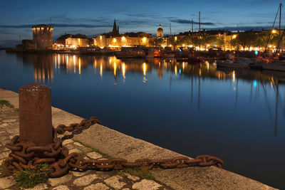 Illuminated cityscape at night