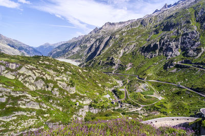 Scenic view of mountains against sky