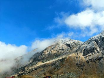 Low angle view of mountain against sky