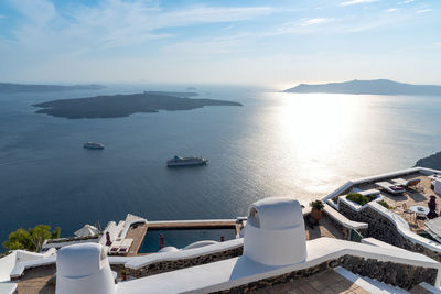 High angle view of sea against sky