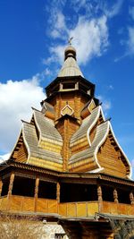 Low angle view of temple against sky