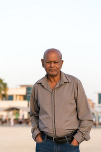 Portrait of senior man looking at camera