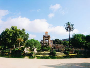 View of temple against cloudy sky