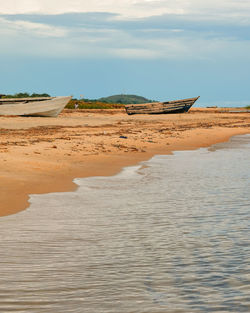 Mokoro boats at kande beach, nkhata bay, lake malawi