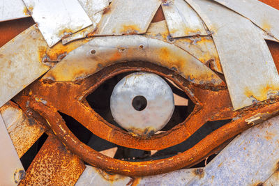 Close-up of rusty wheel