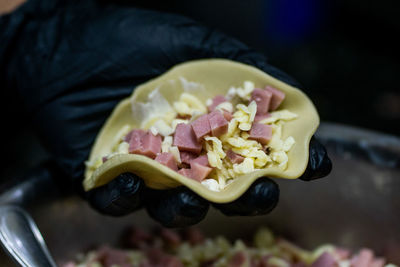 Close-up of chopped fruit in plate