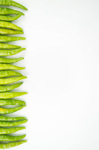 High angle view of corn against white background