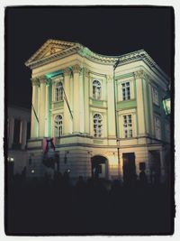 View of illuminated building at night