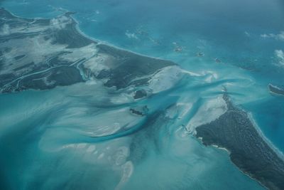 Aerial view of shroud cay in exuma