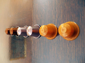 High angle view of wood