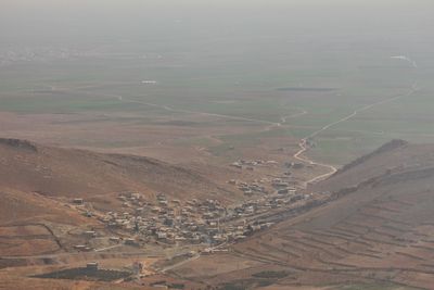 High angle view of landscape against sky